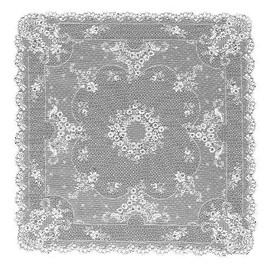 Heritage Lace Floret 36-Inch by 36-Inch Table Topper, Ecru