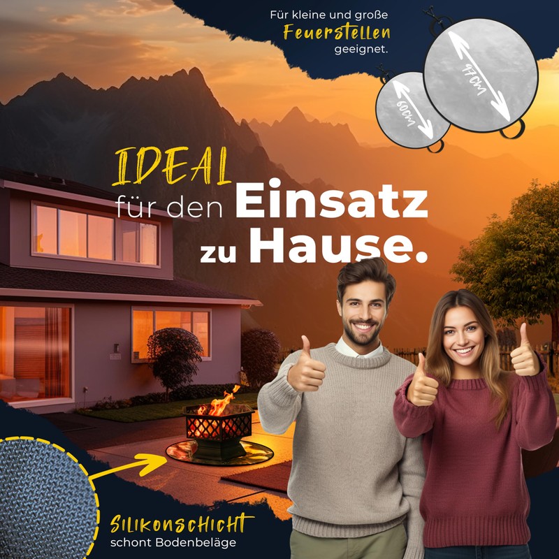VATERLIEBE Fireproof Underlay 97 cm Dispose of Coal, Heat Protection