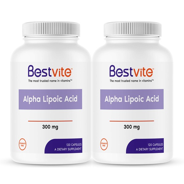 Alpha Lipoic Acid 300mg (240 Capsules) (2-Pack) No Stearate - No Flow Agents - Non GMO - Gluten Free