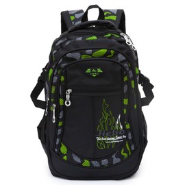 ADGBPE Boys Backpack School Bag Secondary Backpack Teenager Students Durable Heavy Duty Large Kids Book Bags Waterproof, 1 green