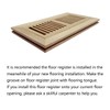 Homewell White Oak Wood Floor Register, Flush Mount Vent with