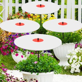 Abbylike 4 Pack 39 Inch Tall Plant Umbrellas for Outdoor Plants, Garden Umbrellas for Flower Adjustable Extend Sun Shade Covers for Potted Plants, Garden Beds, Patio Flowers(White)