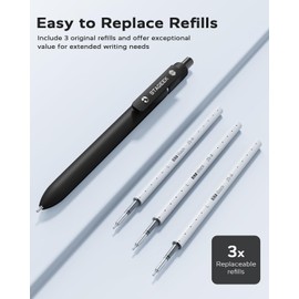 STAGEEK Black Gel Pens, 12Pcs Fine Point Smooth Writing Pens with 3 Extra Refills, Quick Dry Black Ink Pens for Journaling, Office, Note Taking, School Supplies, Nurse Aesthetic(Black)