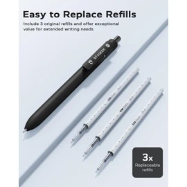 STAGEEK 12 Pcs GX3 Black Gel Pens, Quick Dry Smooth Writing, with 3 Refills