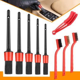 Car Detailing Brush Set,9Pcs Auto Car Detailing Brush Set Car Interior Cleaning