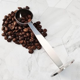 Silver Coffee Scoop Portable Stainless Steel Stand 2 In 1 Coffee Powder Measuring Scoops Tamper Spoon Tools,Coffee, Tea and Espresso,Kitchen and Dining