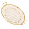 Stainless Steel Fruit Basket Double Handles Metal Mesh Drain Round