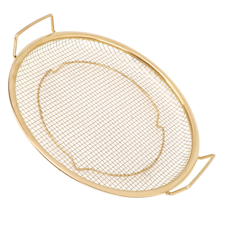 Stainless Steel Fruit Basket Double Handles Metal Mesh Drain Round