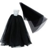 BJDBUS 11.5 inch Girl Doll Clothes, Black White Trailing Dinner