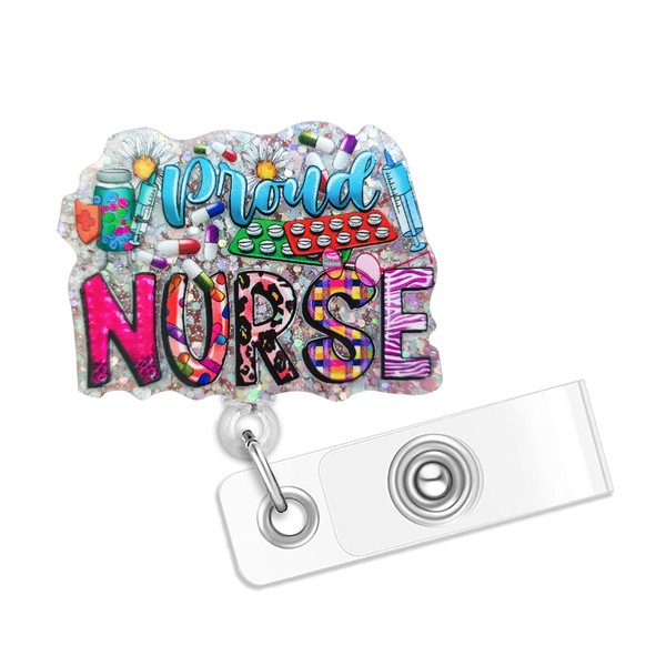 Cute Badge Reels Retractable Nurse Badge Reel Holder with Clip