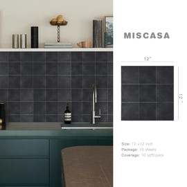 Miscasa Pink Peel and Stick Backsplash Wall Tile, Faux Spanish Handmade Tile Stick for Kitchen, Bathroom, Living Room, RV (10-Sheet