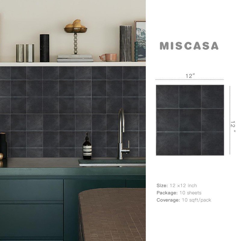 Miscasa Pink Peel and Stick Backsplash Wall Tile, Faux Spanish