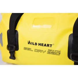 WILD HEART Waterproof Duffel Bag 40L 66L 100L with Welded Seams for Kayaking, Camping, Boating,Motorcycle (66L Yellow with Binding Rope)