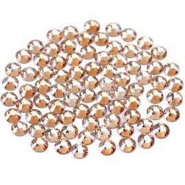 Novani Crystal Rhinestones, Flatback Loose Gemstones 288pcs Glass Rhinestones for Clothes Shoes Crafts Makeup Nail Art and DIY Decorations(SS30, Golden Shadow)