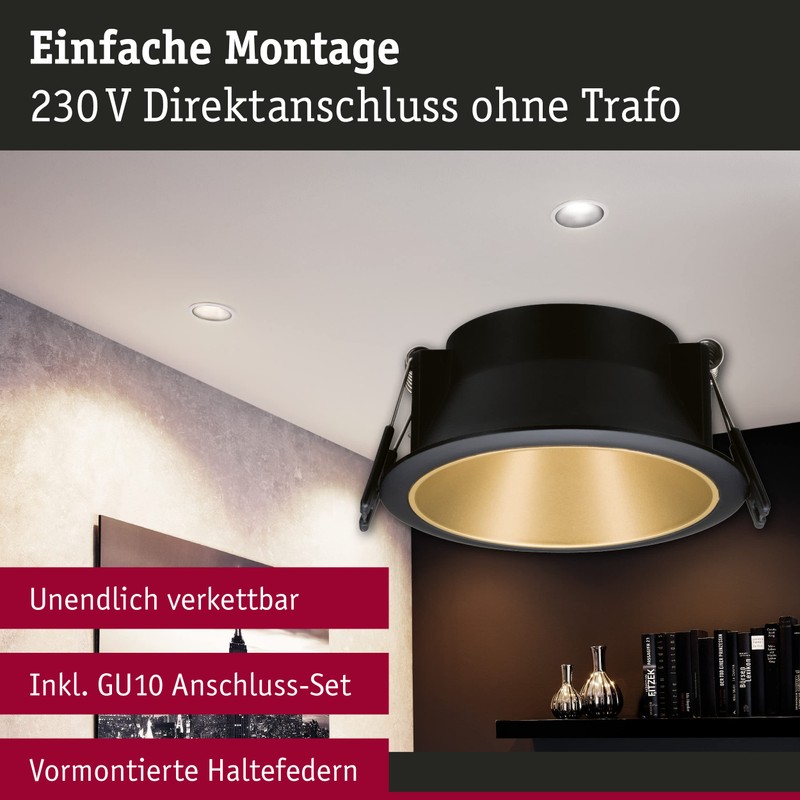 Paulmann 93395 luminaire Cole Rigid Round dimmable Spotlight spot Aluminium,