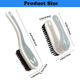 Soft Bristle Scrub Cleaning Brush Stain Remover Brush Fabric Cleaning Brush Laundry Brush Small Scrub Brush Cleaner Household Cleaning Brushes for Carpet, Clothes, Bathroom,Sneaker-2 Pack (Gray)