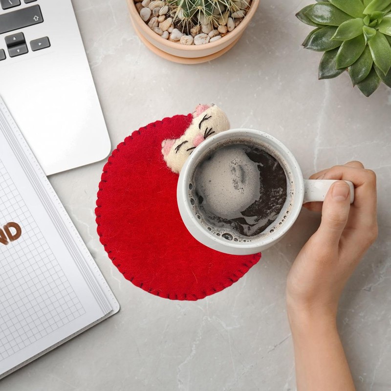 Felt Coasters - Cat Coasters Cup Drink Mat,Heat Resistant Dinning