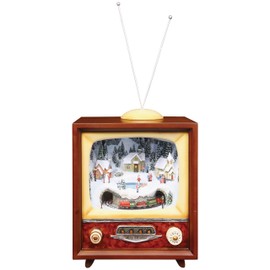 Retro Action Musicals by Roman Action Musical Lighted TV Revolving Train 9-Inch