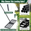 Jardineer Lawn Leveling Rake 36 Inches with 72 Inches Long