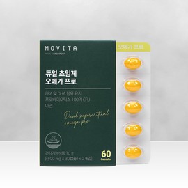 Mobita Movita Korea's first Omega Lactobacillus enteric-coated soft capsule dual supercritical Omega Pro 60 capsules, 3 units / 모비타 국내최초 오메가 유산균 장용성 연질캡슐 듀얼 초임계 오메가 프로 60캡슐, 3개