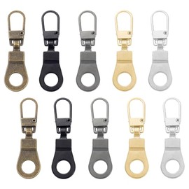 10PCS Adjustable Zipper Pull Replacement Set,Removable Zipper Pullers,Detachable Zippers Tabs for Luggage,Jackets,Backpacks,Boots,Coats,Purses,Clothing,5 Colors