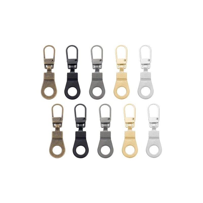 10PCS Adjustable Zipper Pull Replacement Set,Removable Zipper Pullers,Detachable Zippers Tabs