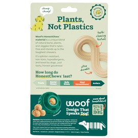WOOF HonestChew Dog Toy Infinity - Durable Dog Chews - Made with Natural, Plant-Based Ingredients - Splinter-Resistant - Safer Than Dog Bones - Small