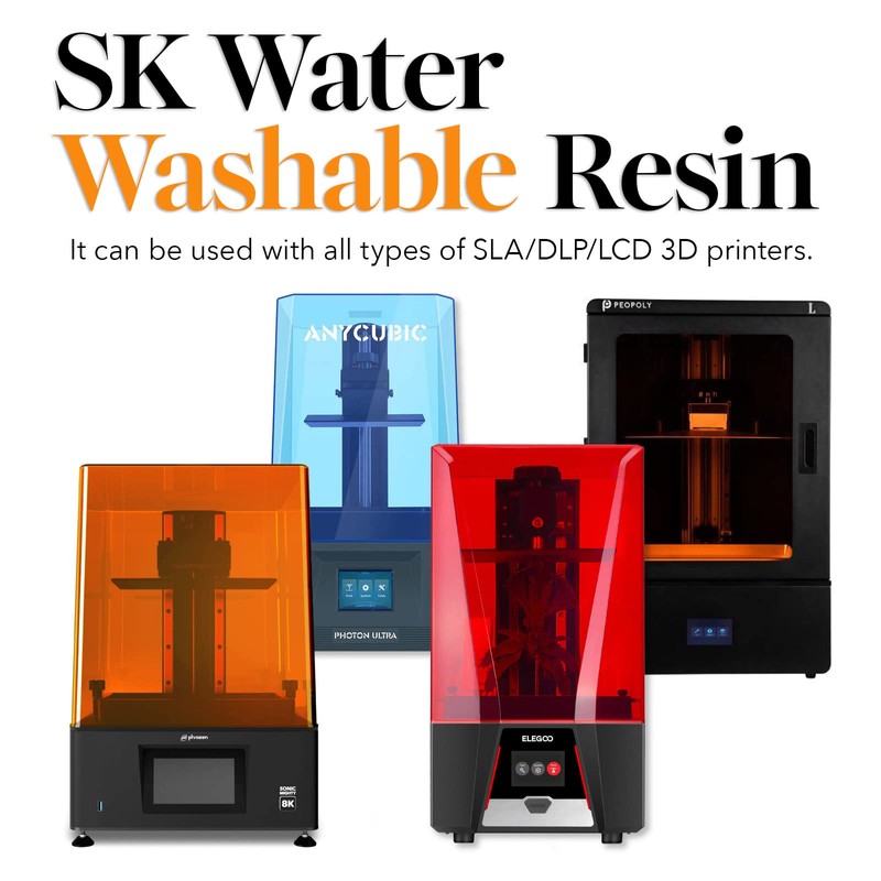 SK Water Washable 3D Printer Rapid Resin LCD UV-Curing Resin