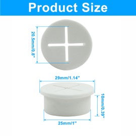 Kyuionty 8 Pcs Cord Desk Grommet 1 Inch, White Flexible Silicone Cable Cord Grommet Wire Rubber Grommets for Table and Other Furniture Hole Cover