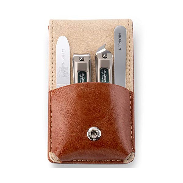 Manicure Set with Portable Travel Case,Nail Clippers Gift and Family Set, Medical Grade Stainless Steel(4 Pieces) (Mr-6105)