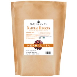 The Republic of Tea Natural Hibiscus Full-Leaf Tea, 1 Pound / 200 Cups