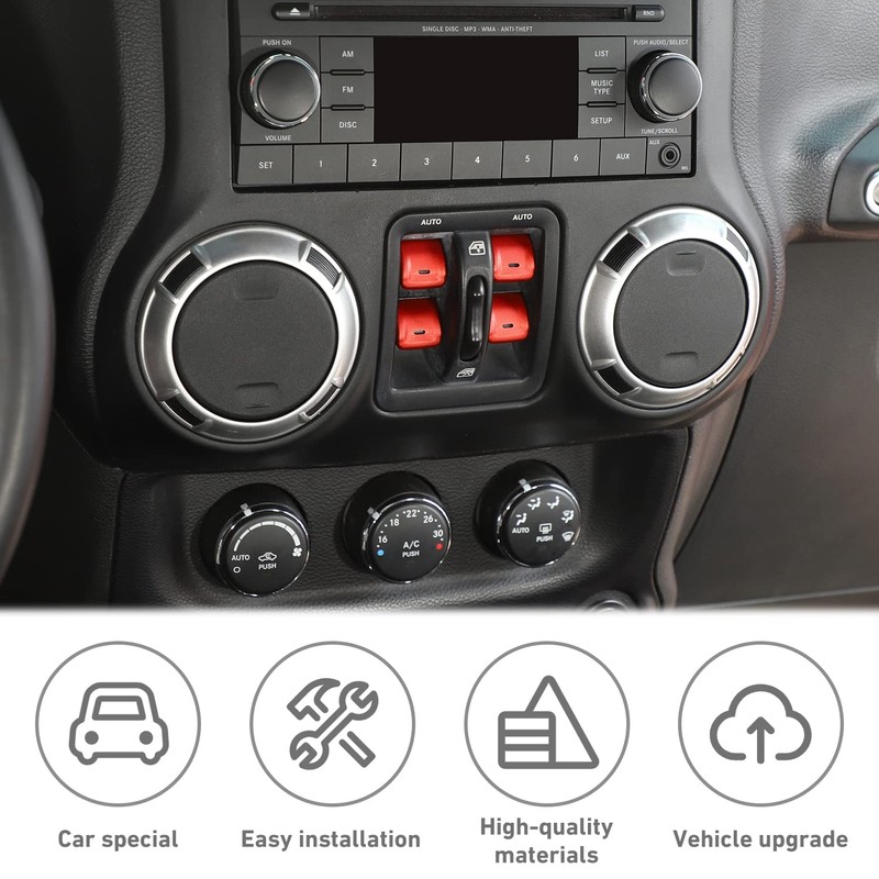 HTHE Window Switch Button Cover Fit for Jeep Wrangler JK