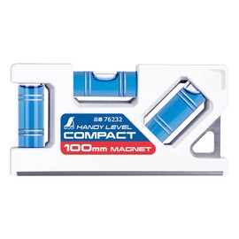 Shinwa Sokutei 76232 Handy Level Compact 3.9 inches (100 mm) Magnetic Included, White
