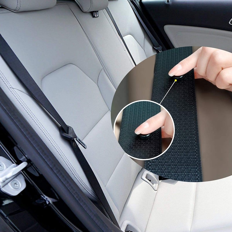 LEEQ 15 Sets Black Seat Belt Stopper Buttons Non-slip Buckle