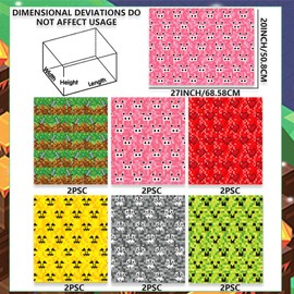 12 Sheets Pixel Gift Wrapping Paper Birthday Party Decorations Pixel Style Gift DIY Wrapping Paper Video Game Fans Birthday Decor Party Supplies