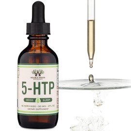 5HTP Liquid Drops - More Absorbable and Effective Than 5 HTP Capsules (60 Servings of 50mg 99%+ 5-HTP) Serotonin Supplement for Mood, Sleep, and Relaxation by Double Wood