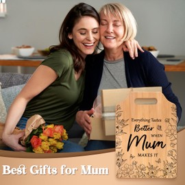 Gleevara Gifts for Mum, Mum Christmas Gifts, Mum Gifts from Daughter and Son on her Birthday Valentines Mothers Day Bamboo Cutting Board Kitchen