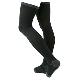 Men's Open Toe Compression Socks, Over the Knee, M-L