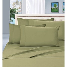 Elegant Comfort 1500 Thread Count Egyptian Quality 6 Piece Wrinkle Free and Fade Resistant Luxurious Bed Sheet Set, King, Green