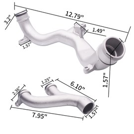 ZYHW Set of 2 Aluminum Thermostat Top Crossover Hose Coolant Pipe Water Outlet Compatible with Range Rover Sport LR4 Velar Discovery/Jaguar XE XF XJ F-Type Replace#:LR092992 LR090630 AJ813917 AJ813865