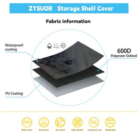 Waterproof Shelf Cover Wire Rack Shelving Cover, dustproof, waterproof, sunscreen, front transparent panel design for easy viewing, suitable for 48"Lx18"Dx72"H (cover only)