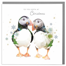 Lola Design - Special Couple Christmas Card - Blank Cards and Envelopes - Puffins