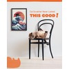 Decorative Wall Art Cat Scratcher for Vertical Scratching, 14"x20" Framed