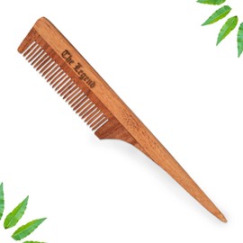 The Legend Organic Neem Wood Comb, Brown (Long Handle)