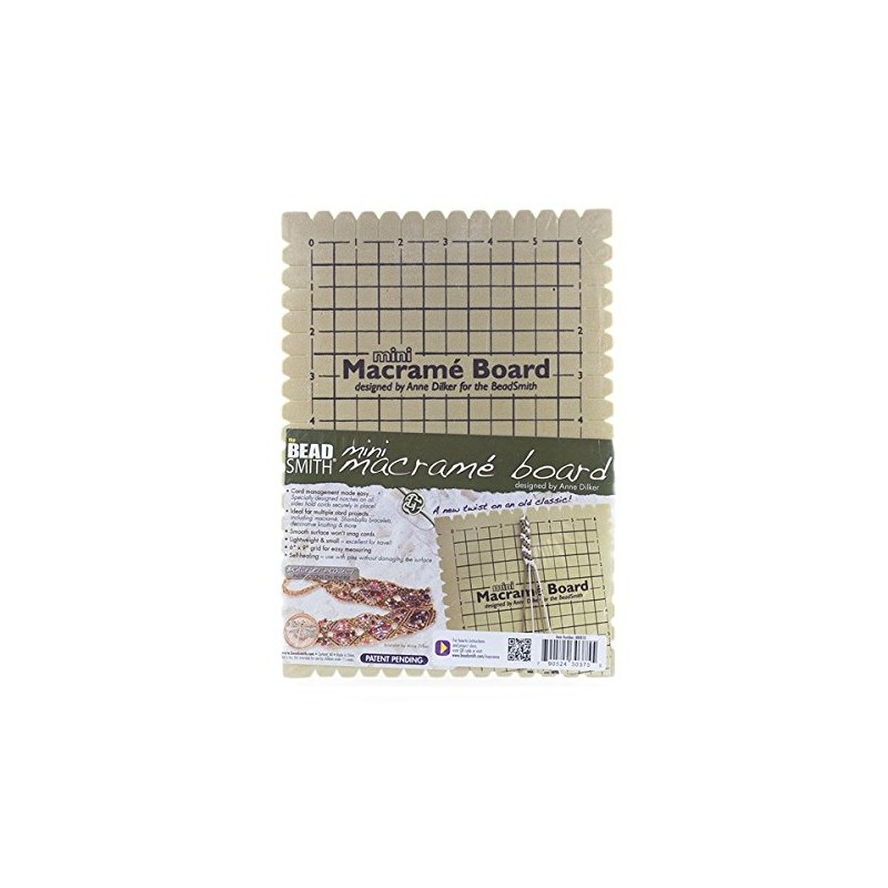 Beadsmith Mini Macrame Board with Instructions 6"x9"