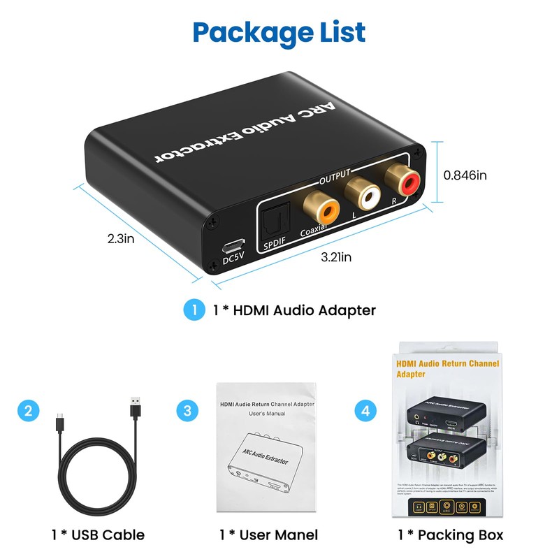 HDMI ARC Audio Extractor Support HDMI ARC to Optical SPDIF