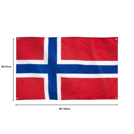 Runesol Norway Flag, 91 x 152 cm (3 ft x 5 ft), 4 Eyelets, Norwegian Flag, Nordic Flag, Country Flag, Norway Flag, Premium Flags for Indoor and Outdoor Use, Vivid Colours