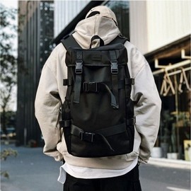 Fixed men's casual backpack buckle women's office backpack casual backpack skateboard men's backpack Black/FREE