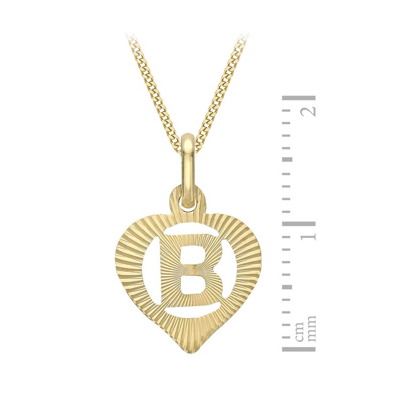 CARISSIMA Gold Women's 9ct Yellow Gold Diamond Cut 'B' Initial