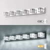 Ship in USA,Modern Crystal 6-Light LED Wall Sconce,Elegant Chrome Bathroom